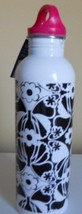 Old Navy Stainless Steel Water Bottle  Black White Flower Print 25 oz/75... - $12.99