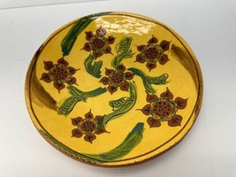 Breininger Redware Pottery Robensonia Pa.  2003 Flower Rounded Plate - £109.25 GBP