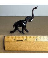 Mini Glass Elephant Figurine Miniature Animal Figurine w/ Raised Trunk - €15,57 EUR
