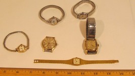 Lot of 6 Vintage/Luxury Lady Watches Elgin/TImex/Croton/Wittnauer-Need Refurbish - £37.02 GBP