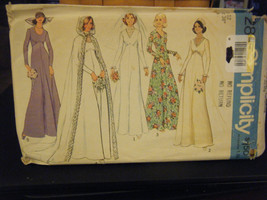 Simplicity 7284 Bridal & Bridesmaid Dress, Hooded Cape & Dickey Pattern - Sz 12 - $16.83