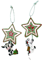 2 Western Wood Christmas Ornaments Horse &amp; Cow Hanging on Stars Humorous 7.5&quot; - £15.20 GBP
