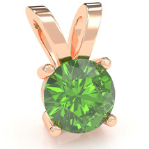Peridot Solitaire Pendant In 14k Rose Gold - £175.02 GBP