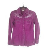 Ariat Snap Front Western Long Sleeve Shirt S/P Womens Purple Rodeo Embro... - £22.24 GBP