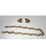 10K Yellow Rose Black Hills Gold Bracelet &amp; Earrings Set C1666 - £215.68 GBP