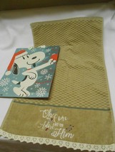Hallmark Peanut Gift Bag &amp; Kassafina Christmas Towel Oh Come Let us Ador... - $13.99