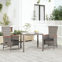 Reclining Garden Chairs with Cushions 2 pcs Grey Poly Rattan - £138.53 GBP