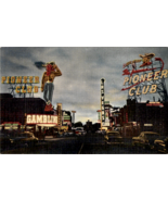 Postcard Pioneer Club Las Vegas NV Neon Sign Cowboy Linen Unposted Divid... - $182.58 MXN