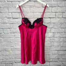 Vintage 70s Victorias Secret Nightie Nightgown Bright Pink Lace L union ... - $59.35