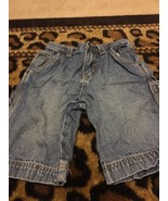 Cherokee Boys Medium Wash Faded Denim Jean Carpenter Shorts Size 7 Pockets - £26.19 GBP