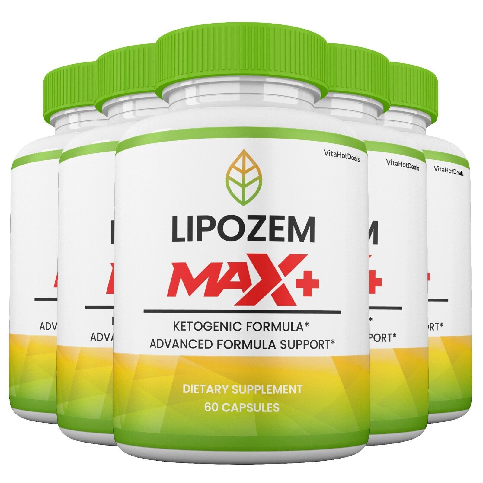 5 Pack Lipozem Max + Capsule, 2x Stronger Formula, Lipozem Max+ Pills