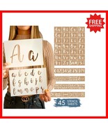 Boutique 45-Piece Calligraphy Stencil Set - Includes Floral Designs &amp; Le... - $53.70 CAD