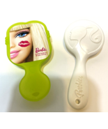 Mattel Barbie Lot of 2 Hairbrushes Square Green and Round White - £6.01 GBP
