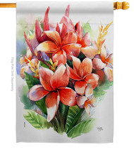 Warm Plumeria Bouquet - Impressions Decorative House Flag H104128-BO - £29.54 GBP