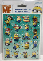 Despicable Me Minion Made 4 Sticker Sheets Party 72 pcs Party Favors - £3.03 GBP