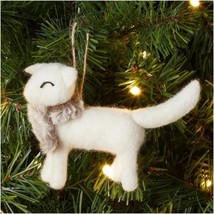 Nwt Wondershop 2023 Boiled Wool Fox W. Faux Fur Scarf Xmas Tree Ornament - £9.64 GBP