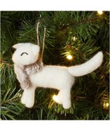 NWT WONDERSHOP 2023 Boiled Wool FOX w. Faux Fur Scarf Xmas Tree Ornament - £9.45 GBP
