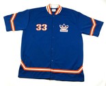 Vintage adidas Trébol Hombres 2XL Patricio Ewing Azul Camisa Snap Fronta... - £111.55 GBP