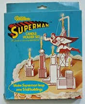 1979 Superman Cake Toppers Wilton Candle holders New Old Stock in Box U167 - £7.98 GBP