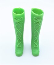 Mattel Barbie Vintage Green Go Go Boots Green Lace Up Rubber Boots - £10.99 GBP