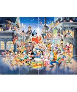 magic of disney all characters parade mickey mouse ceramic tile mural ba... - $80.87 CAD+