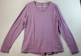 Duluth Trading T Shirt Top Women Large Purple Knit Cotton Long Sleeve Round Neck - £12.41 GBP