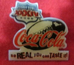 Coca-Cola Super Bowl XXXIV Real Taste Lapel Pin - £6.75 GBP