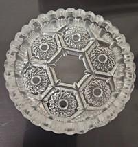 Vintage Clear Glass Ashtray - Honeycomb Design - Italy - Estate - $5.94