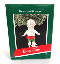 Vtg Hallmark Keepsake Ornament Kristy Claus in Box 1989 Handcrafted Ice Skating - £9.37 GBP