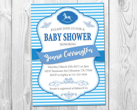 Rocking Horse Baby Shower Invitation / Baby Shower Invitation / Boy Baby Shower - $7.99