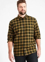 New Banana Republic Men Untucked Standard Flannel Cotton Yellow Plaid Sh... - £31.92 GBP