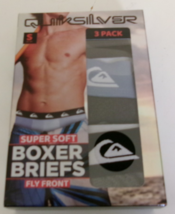 Three QuickSilver boxer briefs Size Small Fly Front Blue and Gray - $370.72 MXN