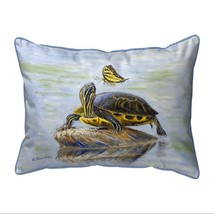 Betsy Drake Turtle &amp; Tiger Swallowtail Butterfly Large Indoor Outdoor Pillow - £37.59 GBP