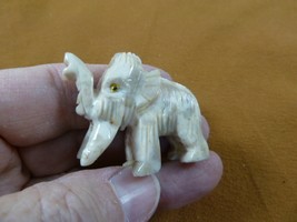 (Y-WOO-30) little white Woolly Mammoth carving SOAPSTONE stone figurine mammoths - £6.63 GBP