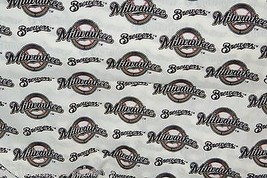 Milwaukee Brewers Fabric Cotton MLB Baseball Craft Quilt Out of Print Rare BTY  - £47.81 GBP