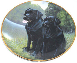 Black Labrador Lab Retriever Collector Plate Sporting Companions Franklin Mint - $49.95