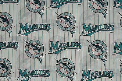 Florida Marlins Fabric Cotton MLB Baseball Craft Quilt Vintage Rare BTY  - $59.95