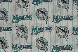 Florida Marlins Fabric Cotton MLB Baseball Craft Quilt Vintage Rare BTY  - £47.37 GBP