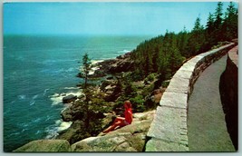 View From Otter Cliff Summit Bar Harbor Maine ME UNP Chrome Postcard G6 - £2.29 GBP
