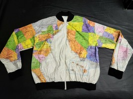 Wearin The World Ty Vek All Over Us United States Map Jacket 1989 Xl Kurt Cobain - £106.38 GBP