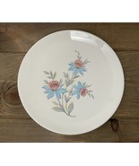 2 Vtg Steubenville Pottery Fairlane Dinner Plates MCM Pink Aqua Blue Flo... - £19.22 GBP