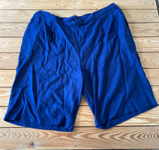 D&amp;Co NWOT Women’s Linen blend smooth Waist Pleated Bermuda shorts 1X Nav... - $16.73