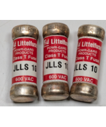 Lot of 3 - Littelfuse JLLS 10 - Class T - 600VAC - Current Limiting Fuses - $14.84