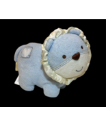 OOAK Gund Blue Lion Baby Rattle RARE Plush Head Turns White Heart Stuffe... - $821.83 CAD