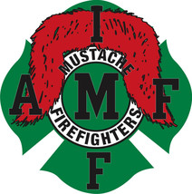 Firefighter Decal - Red Mustache Maltese Sticker Decal - Various Sizes - - $4.95+