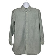 Stafford Men&#39;s Dress Shirt Size 16 1/2 32-33 Solid Gray Wrinkle Free Long Sleeve - £24.53 GBP