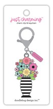 Doodlebug Just Charming Charm Clip &amp; Keychain-Brig - £17.64 GBP