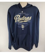 San Diego Padres Hoodie Men&#39;s XL Blue Majestic Therma Base - £23.31 GBP