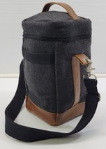 L) Leed&#39;s Field &amp; Co. Gray Wool Soft Cooler Carrier Lunch Bag Tote - £9.15 GBP