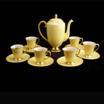 Vintage Flintridge Teaset / demistasse cups and saucers / pale yellow rose china - £237.81 GBP